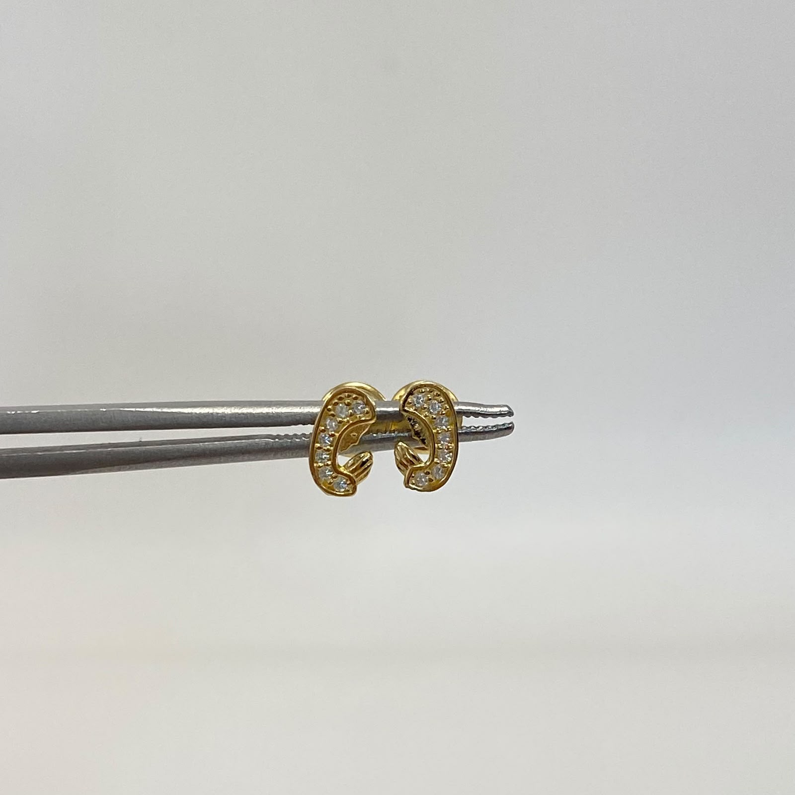 Topos virgen circón blanco Oro amarillo 18k 0,9 Gr / 3,6 mm