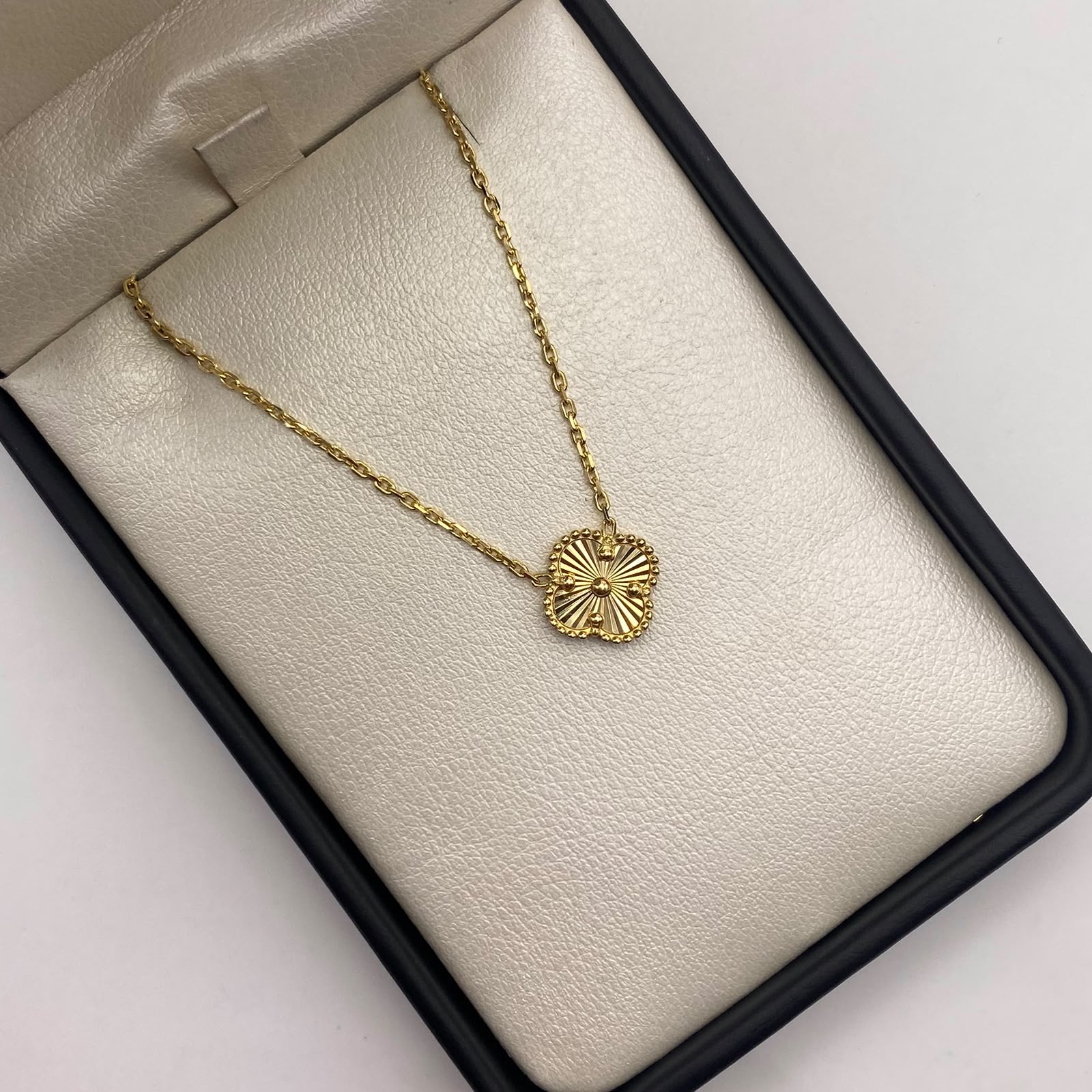 Cadena It rollon trebol diamanttado Oro amarillo 18k 5,03 Gr / 0,9 mm / 45 Cm