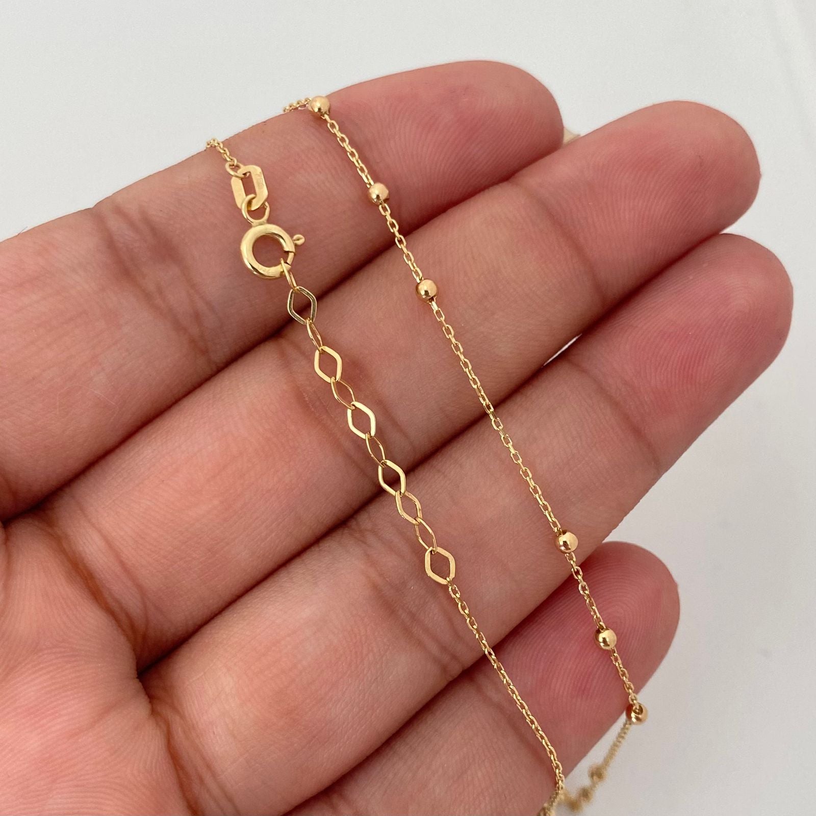 Cadena It balines lisos Oro amarillo 18k +4 / 2,10 Gr / 2,0 mm / 45 Cm