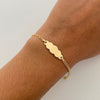 Pulso bebé placa nube  Oro amarillo 18k 1,60 Gr / 7,8 mm / 15,3 Cm Broche 0,15