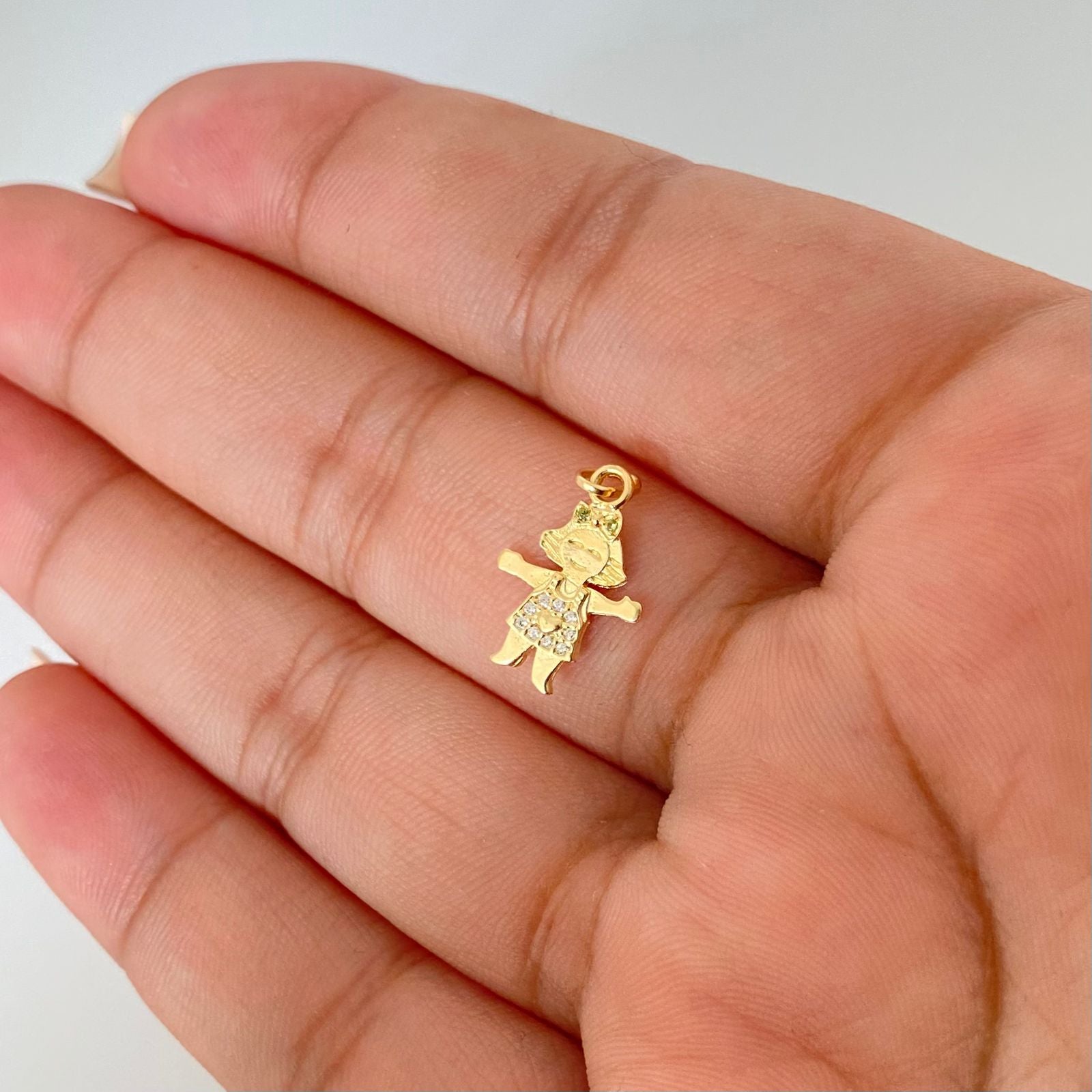 Dije niña centro corazón Oro amarillo 18k 0,6 Gr / 1,5 Cm