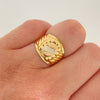 Anillo escudo  Tres oros 18k / Talla 6 1/2 / 2,5 Gr