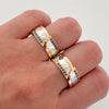 Anillo argollas con zafiro (POR FABRICACION)  Tres oros 18k / Talla 0 / 14,35 Gr
