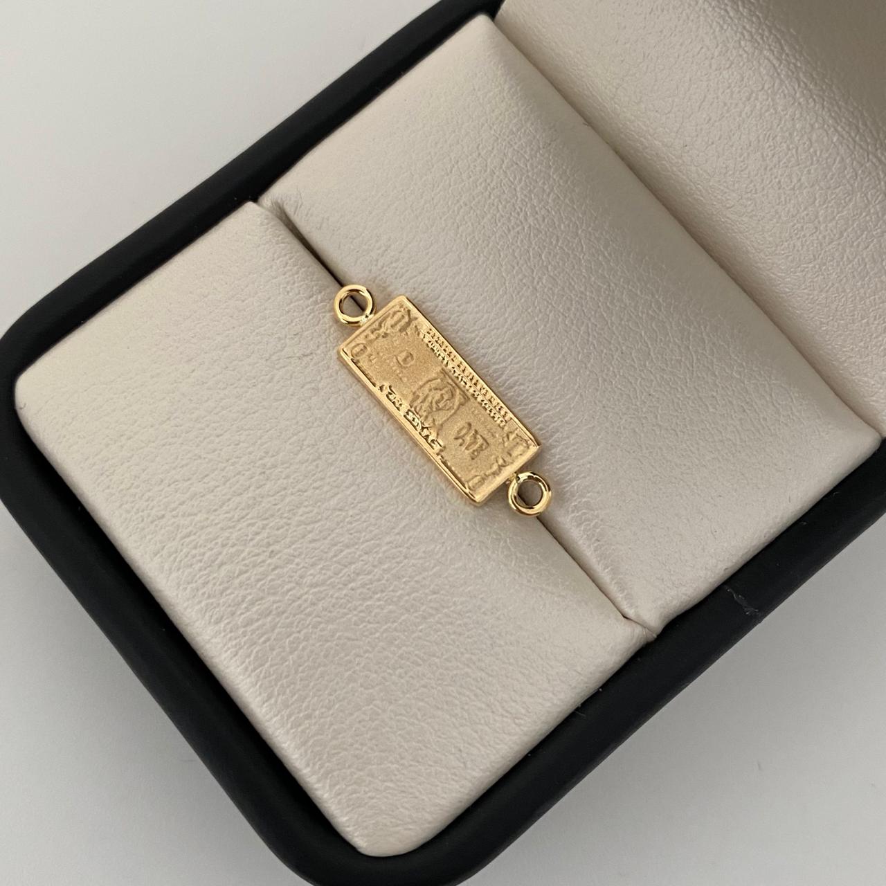 Herraje dolar con mate  Oro amarillo 18k 0,85 Gr / 0,8 Cm