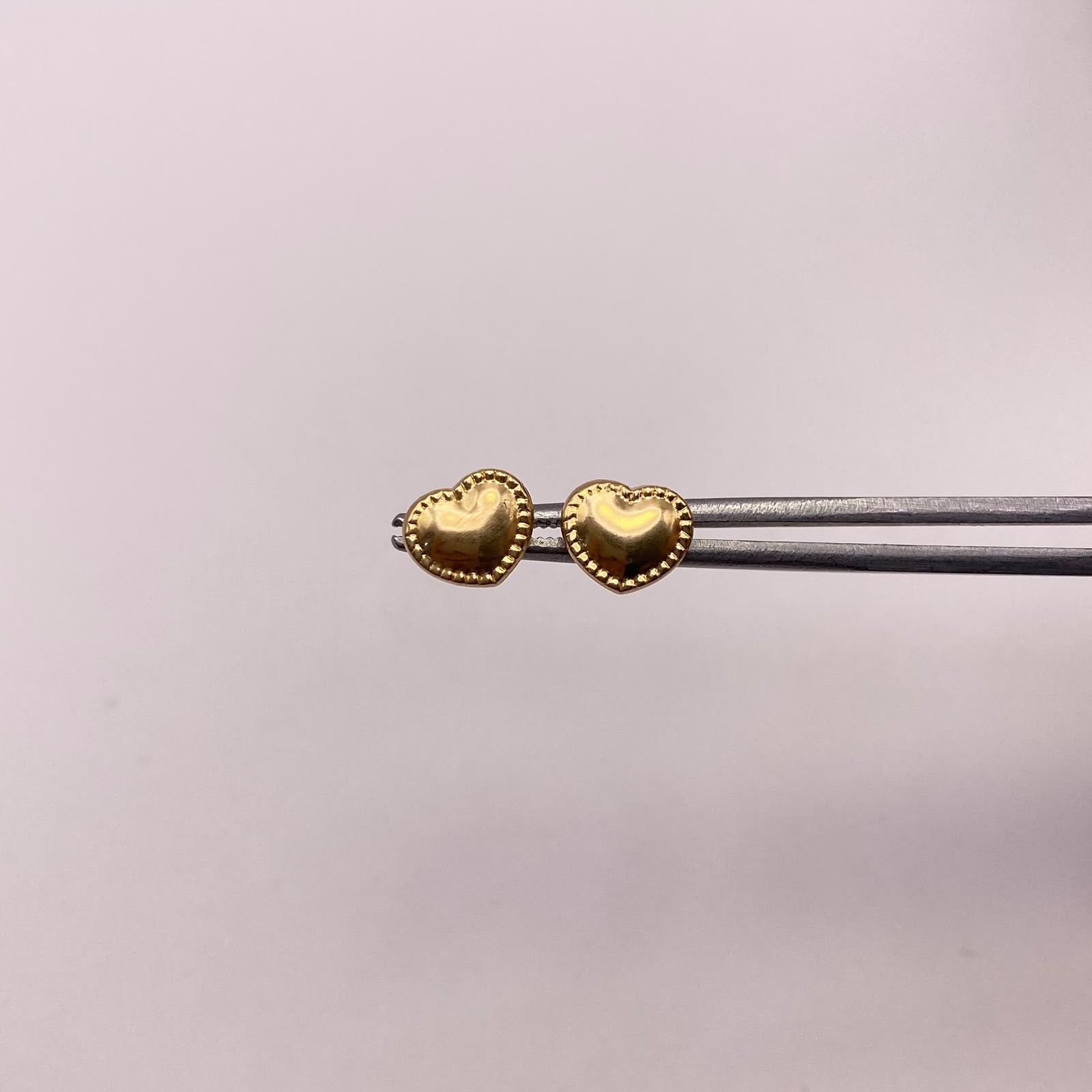 Topos Corazon borde diamantado Oro amarillo 18k 0,7 Gr / 8,1 mm