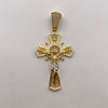 Dije cruz cristo timon circones blancos Oro amarillo y Oro blanco 18k 11,20 Gr / 28,73 mm / 6 Cm