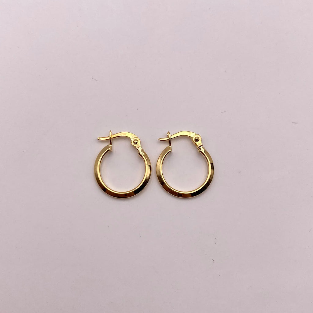 Candonga lisa Oro amarillo 18k 0,75 Gr / 1,5 Cm