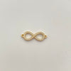 Herraje infinito con circones blancos  Oro amarillo 18k 1,2 Gr / 2 Cm