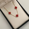 Pulso It Trebol Rojo Oro amarillo 18k +7 / 3 Gr / 0,9 mm / 19 Cm