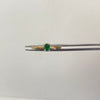 Anillo Solitario Esmeralda Ovalada Oro amarillo 18k / Talla 6 1/2 / 1,05 Gr / 1,4 mm