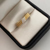 Anillo It militar triple fila centro circones Oro amarillo 18k / Talla 7 3/4 / +3 / 2,65 Gr