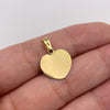 Dije placa fotograbado corazón  Oro amarillo 18k 0,69 Gr / 14,10 mm / 2 Cm