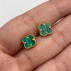 Topos It Trebol verde Oro amarillo 18k 1,61 Gr / 7,9 mm