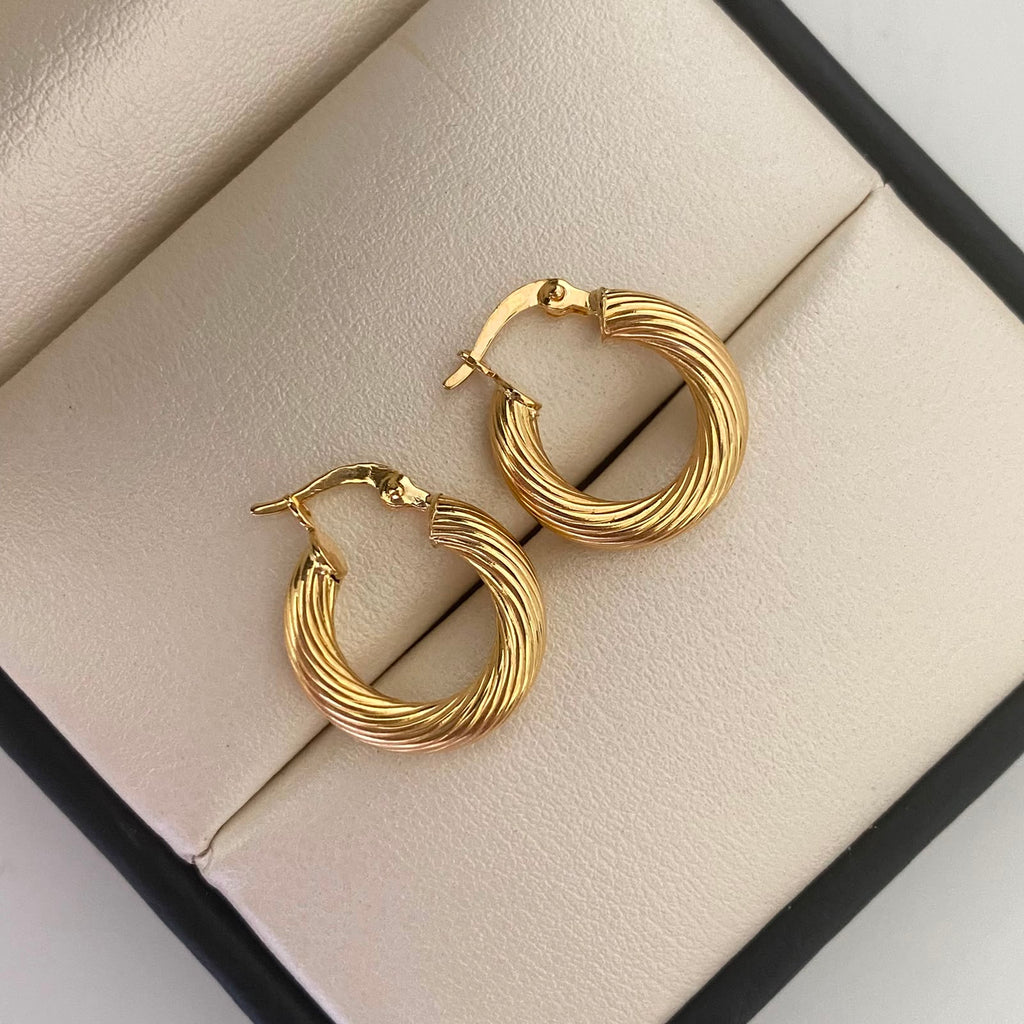 Candonga Entorchada Oro amarillo 18k 1,95 Gr / 1,8 Cm