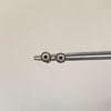 Topos circulo circones azules  Oro amarillo 18k 0,8 Gr / 6 mm