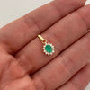 Dije con esmeralda redonda y con 24pts de diamante blanco  Oro amarillo 18k 0,8 Gr / 7,68 mm / 1,3 Cm