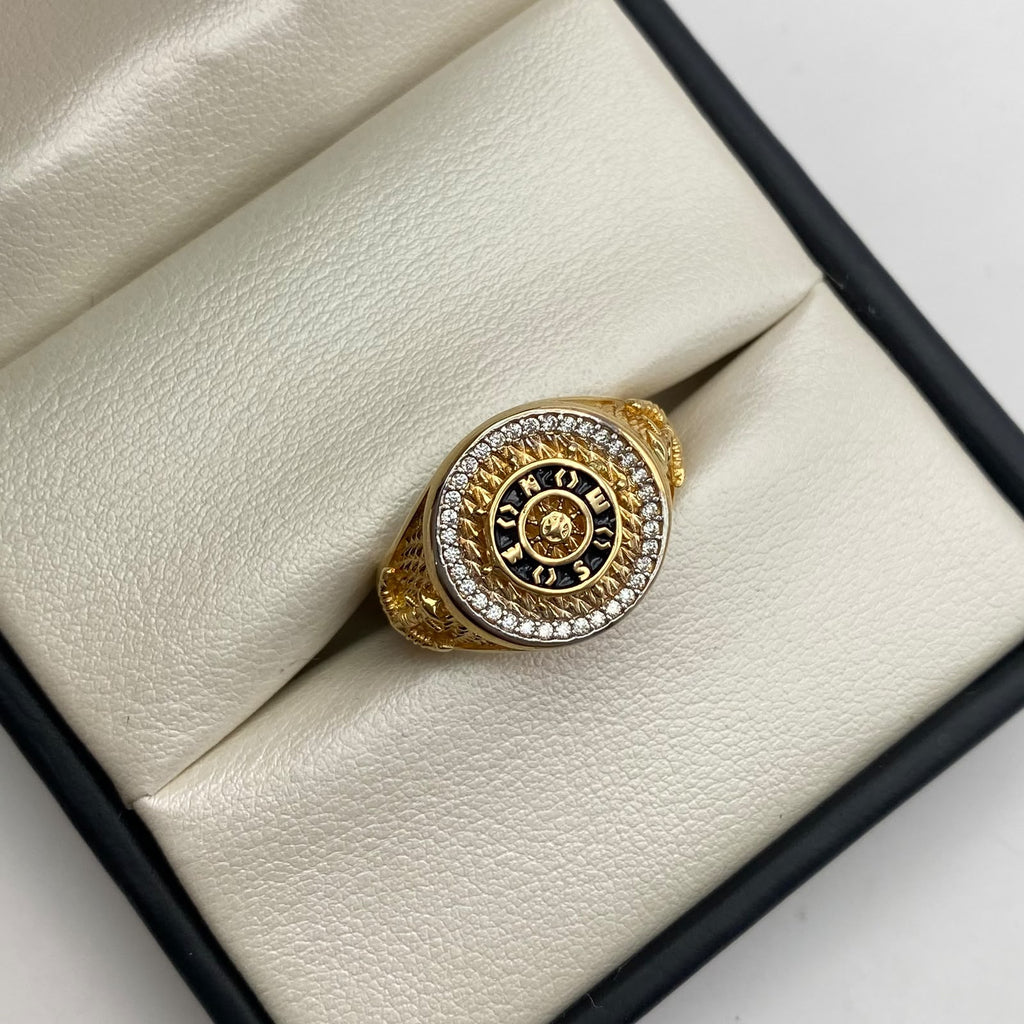 Anillo timon  Oro amarillo y Oro blanco 18k / Talla 9 / 9,10 Gr / 5,1 mm