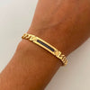 Pulso It Cubana Casting Negro Oro amarillo 18k +4 / 19,45 Gr / 6,3 mm / 21,5 Cm