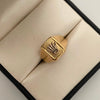 Anillo Rectangular Corona Rx Oro amarillo y Oro blanco 18k / Talla 9 1/4 / 3,25 Gr / 4 mm