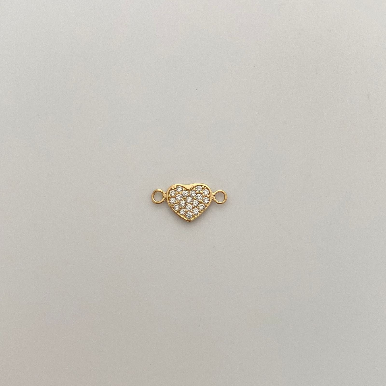 Herraje Coraazon Casting Blanco Oro amarillo 18k 0,6 Gr / 1,4 Cm