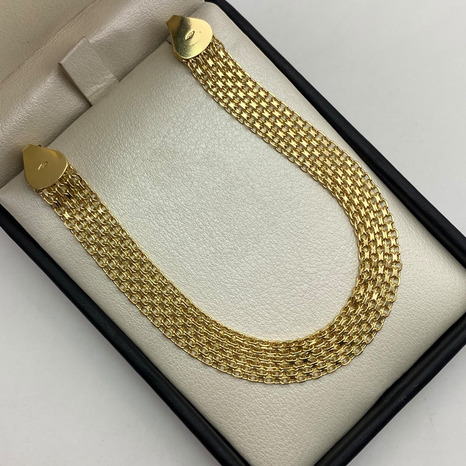 Pulso It Chino 2 carriles Oro amarillo 18k +1 / 14,2 Gr / 9,3 mm / 21,2 Cm