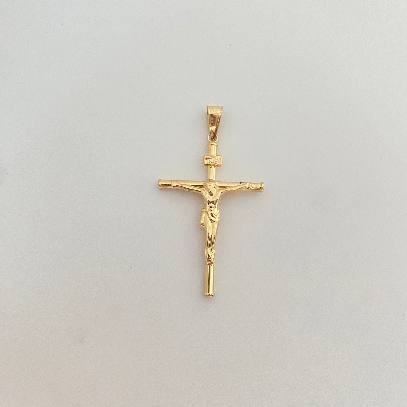 Dije cruz cristo tubular Oro amarillo 18k 3,25 Gr / 5,5 Cm