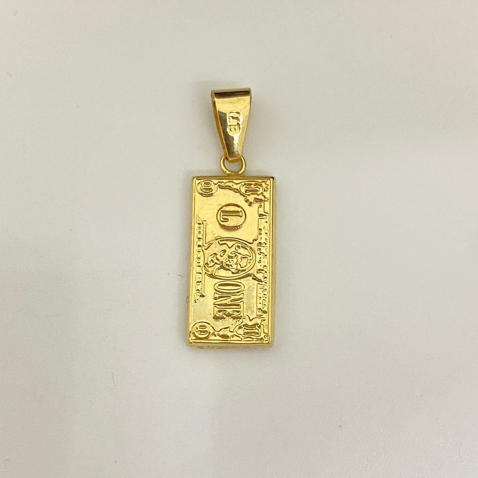 Dije dolar troquelado Oro amarillo 18k 1,25 Gr / 2,7 Cm