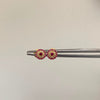 Topos circulo circones fucsias Oro amarillo 18k 0,8 Gr / 6 mm