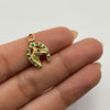 Dije Herradura y caballo circones verdes Oro amarillo 18k 1,9 Gr / 11,5 mm / 2 Cm