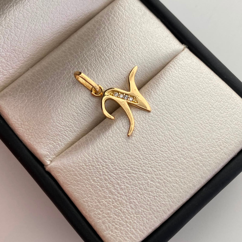 Dije Letra N Casting Oro amarillo 18k 0,9 Gr / 12,4 mm / 1,9 Cm