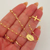Rosario It virgen milagrosa con balines lisos Oro amarillo 18k +4 / 6,35 Gr / 2,4 mm / 45 Cm