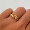 Anillo 15 Corona Casting Verde Oro amarillo 18k / Talla 6 / 2,25 Gr