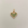 Dije Corazon Casting Verde y Blanco Oro amarillo 18k 1,9 Gr / 15,0 mm / 2 Cm