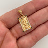 Dije Rectangular Casting Negro y Blanco Guadalupe Oro amarillo 18k 3,4 Gr / 11,6 mm / 2,6 Cm