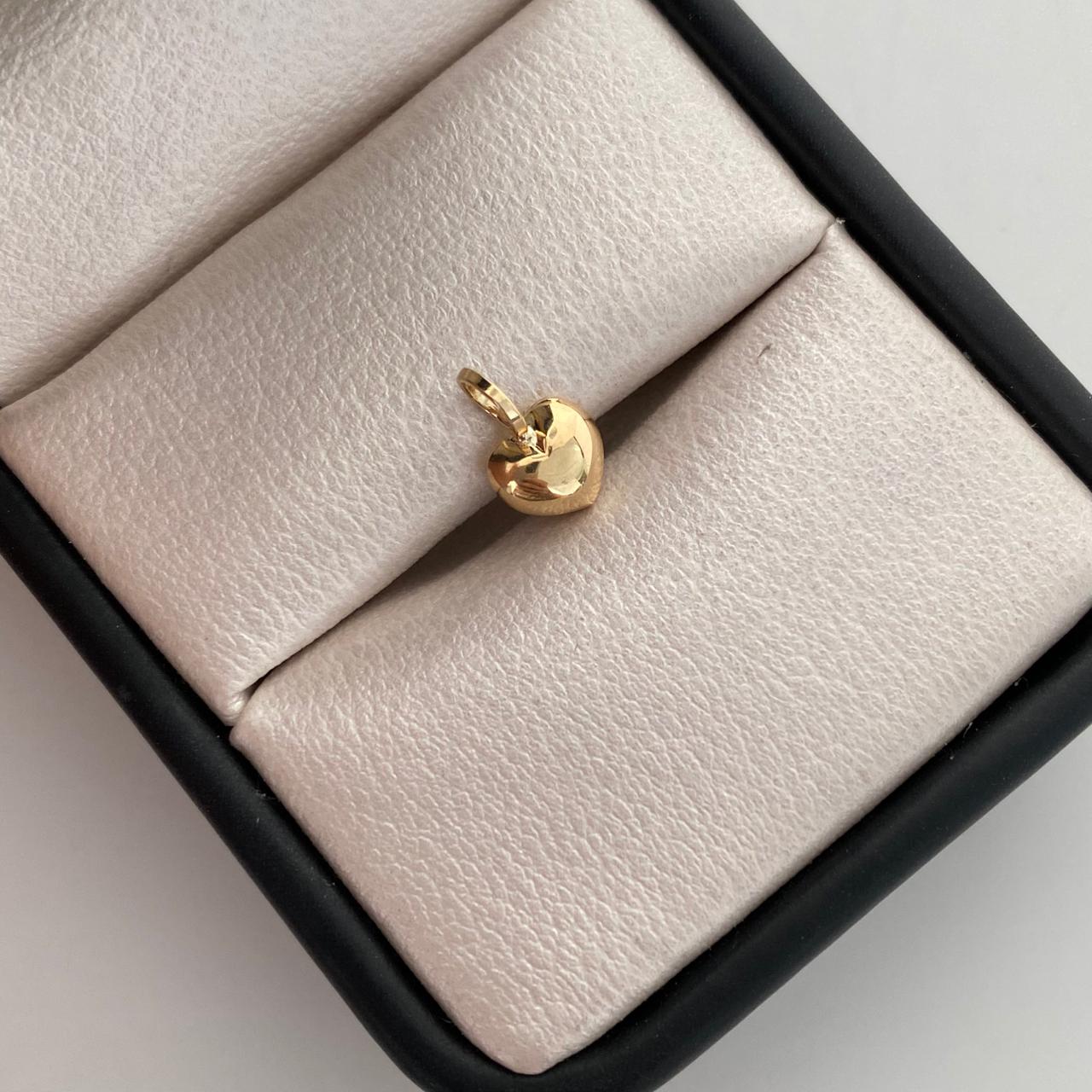 Dije Corazon inflado Oro amarillo 18k 0,30 Gr / 1,0 Cm