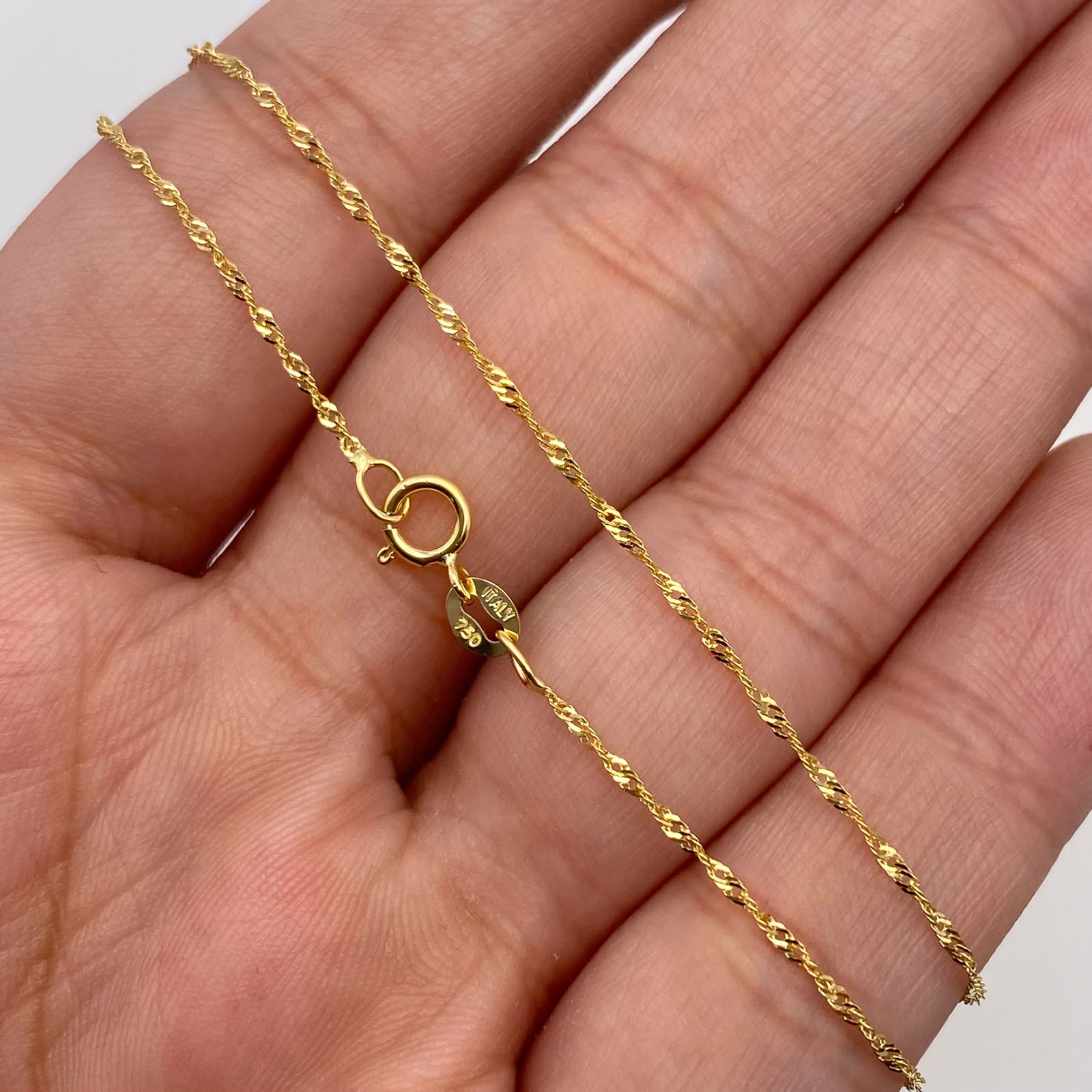 Cadena It Singapur Oro amarillo 18k +1 / 1,11 Gr / 1 mm / 45 Cm