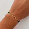 Pulsera tejida Gc Liso Verde Oro amarillo 18k 0,4 Gr