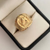 Anillo herradura con diamantado  Oro amarillo 18k / Talla 10 1/4 / 3,45 Gr