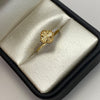 Anillo Trebol diamantado Oro amarillo 18k / Talla 7 / 1,45 Gr / 1,4 mm