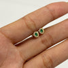 Topos ovalado circón verde Oro amarillo 18k 0,7 Gr / 4,4 mm