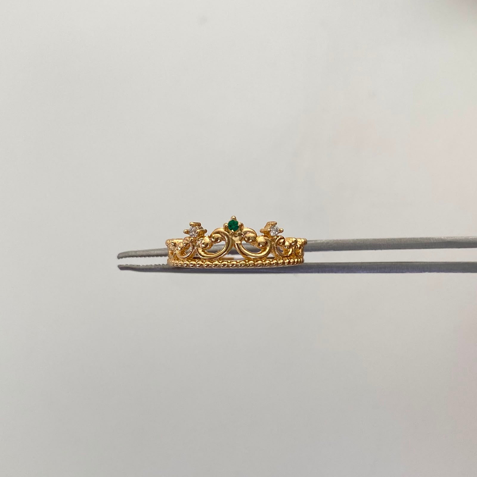 Anillo 15 Casting verde Oro amarillo 18k / Talla 7 / 2,45 Gr