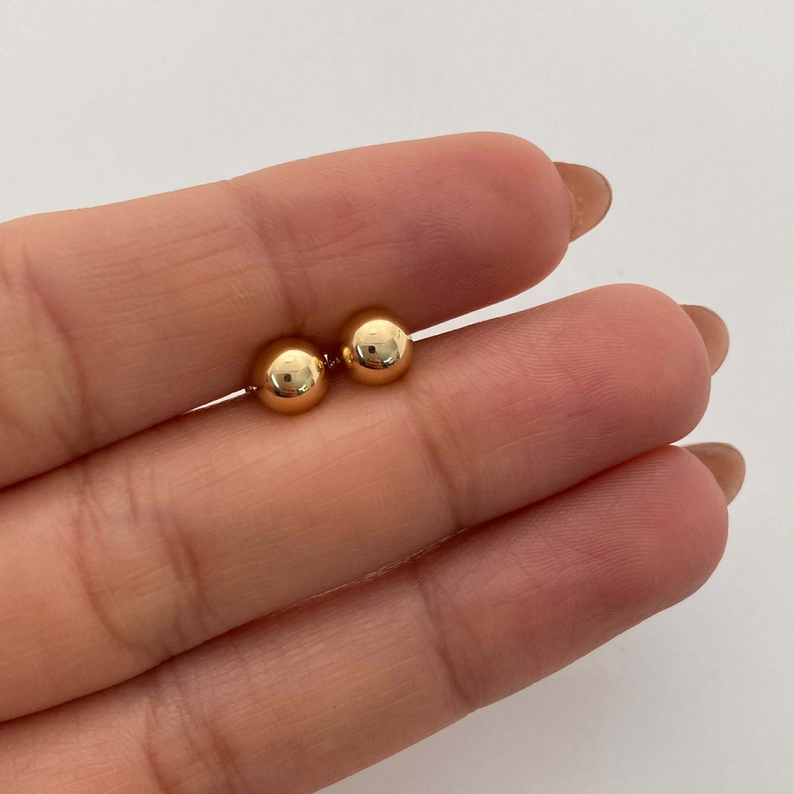 Topos Media Bola Lisa 8mm Oro amarillo 18k 0,75 Gr