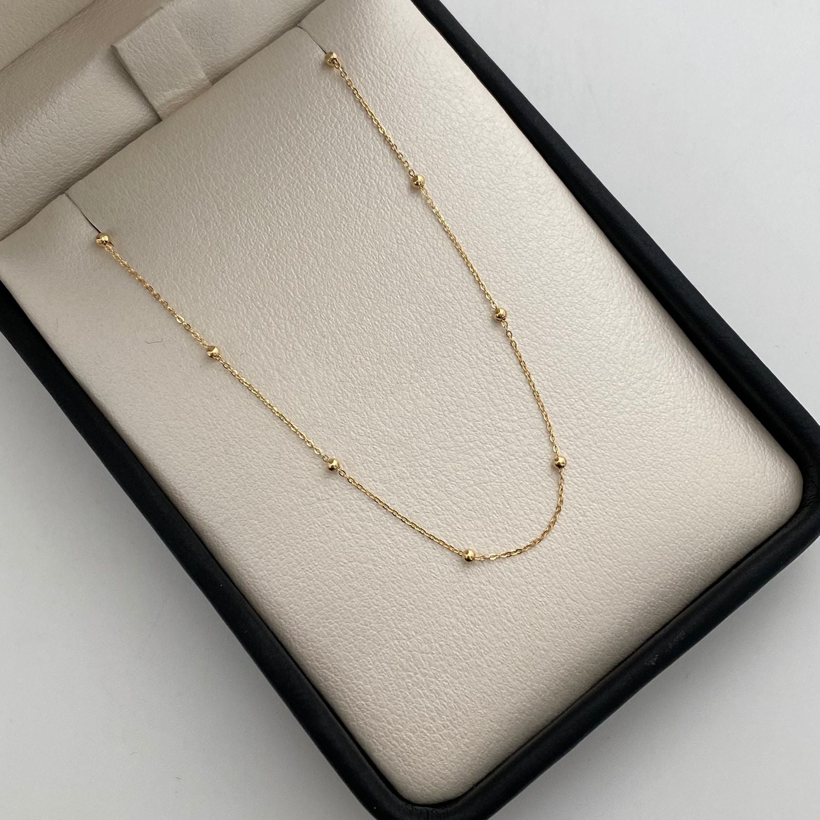 Cadena It Aro Seguido Con Balines Oro amarillo 18k +1 / 1,5 Gr / 1,7 mm / 45 Cm