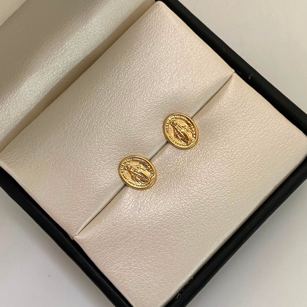 Topos virgen milagrosa ovalo  Oro amarillo 18k 0,9 Gr / 10 mm