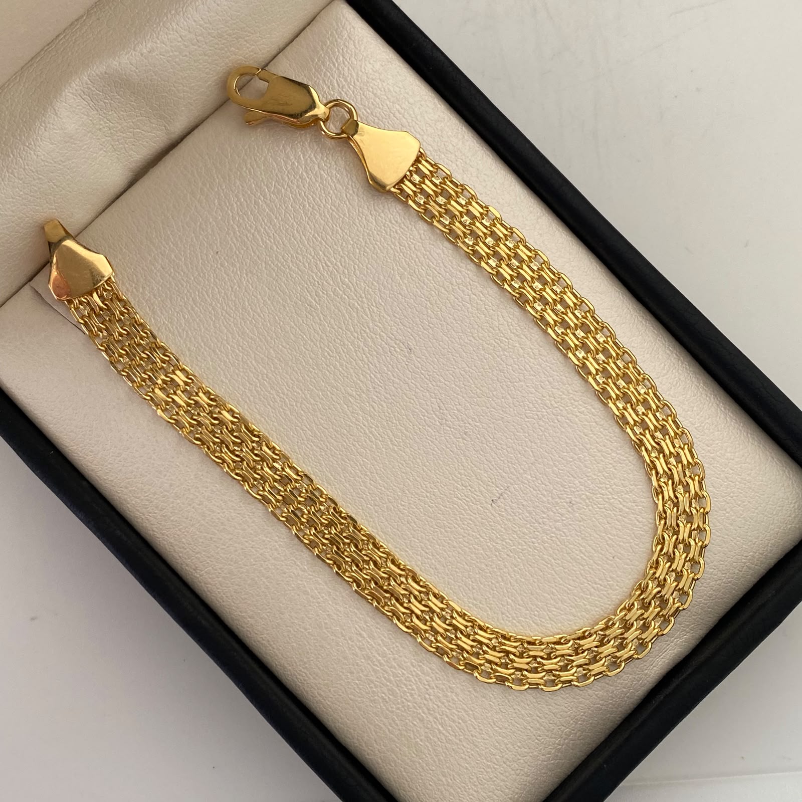Pulso It China dos Carriles Oro amarillo 18k +1 / 6,45 Gr / 6,5 mm / 20,2 Cm