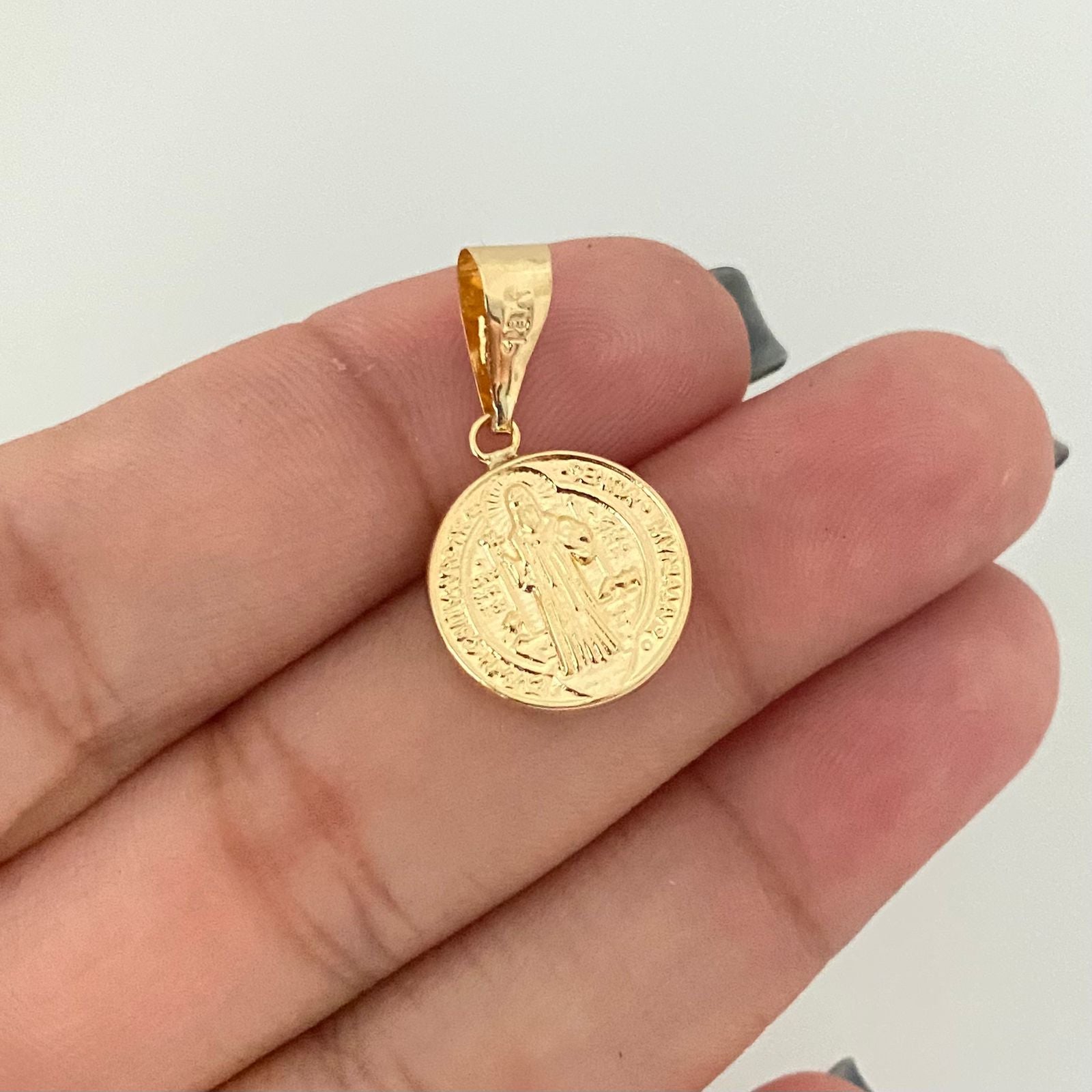 Dije san benito Oro amarillo 18k 1,0 Gr / 2,4 Cm