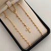 Rosario Virgen Milagrosa Cruz  Oro amarillo 18k 7,25 Gr / 3,2 mm / 50 Cm Broche 0,30
