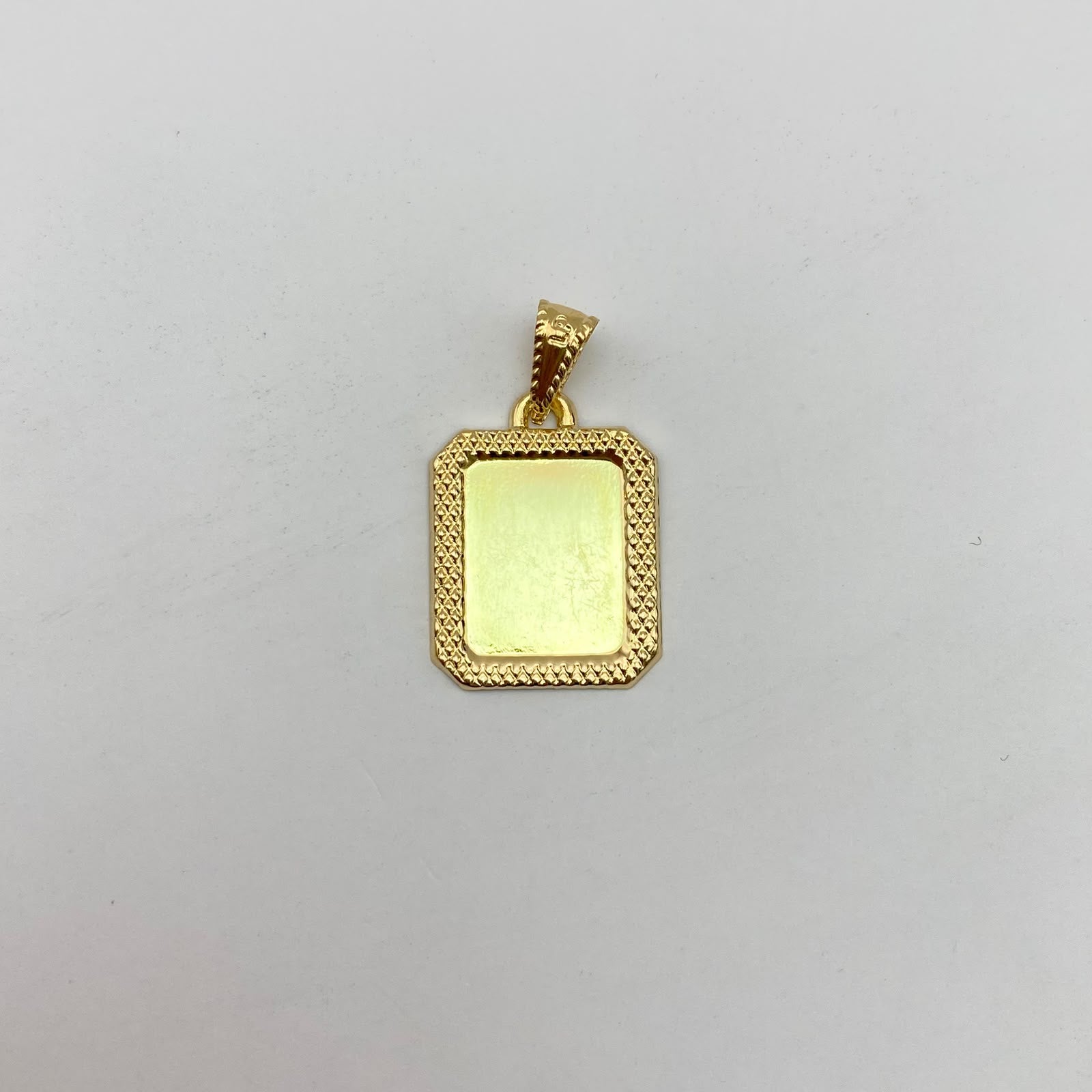 Dije placa fotograbado marco diamantado Oro amarillo 2 Gr / 3,6 Cm