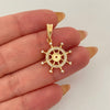 Dije timon cricones blancos Oro amarillo 18k 2,70 Gr / 2,7 Cm
