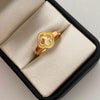 Anillo Trebol Diamantado Oro amarillo 18k / Talla 7 / 1,85 Gr / 3 mm